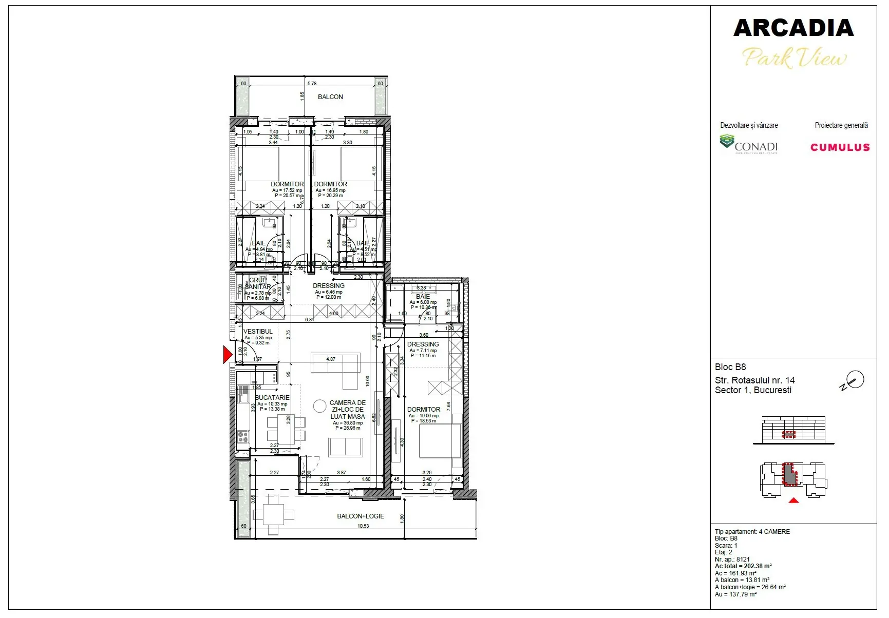 Plan apartament Sunny Days tip 8121